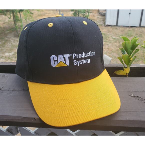 CAT Caterpillar Production System Employee Black Dad Hat Cap - Picture 1 of 4
